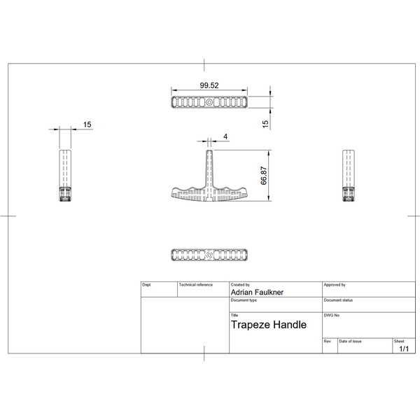 2026 Sailwell UK 3D Printed Trapeze Handle trpu16